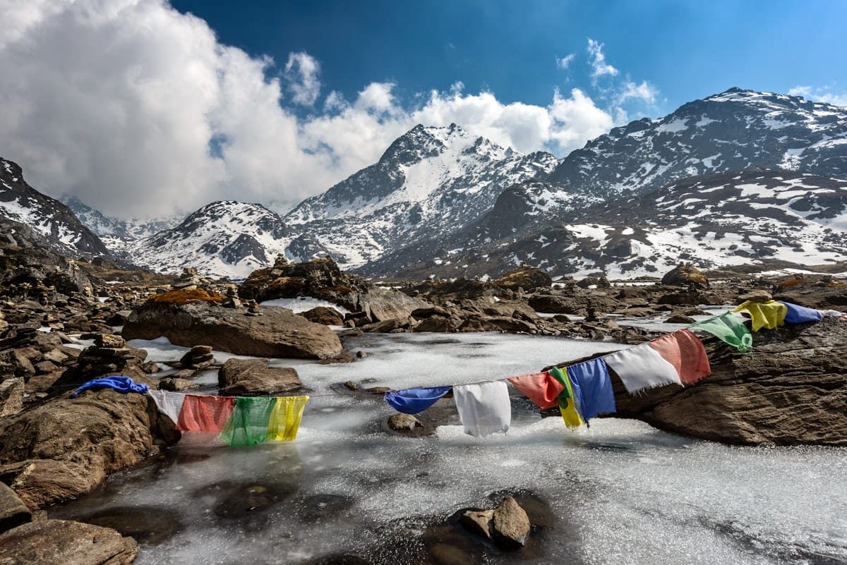 Trekkers approaching K2 Base Camp along the Baltoro Glacier before crossing Gondogoro La into Hushe