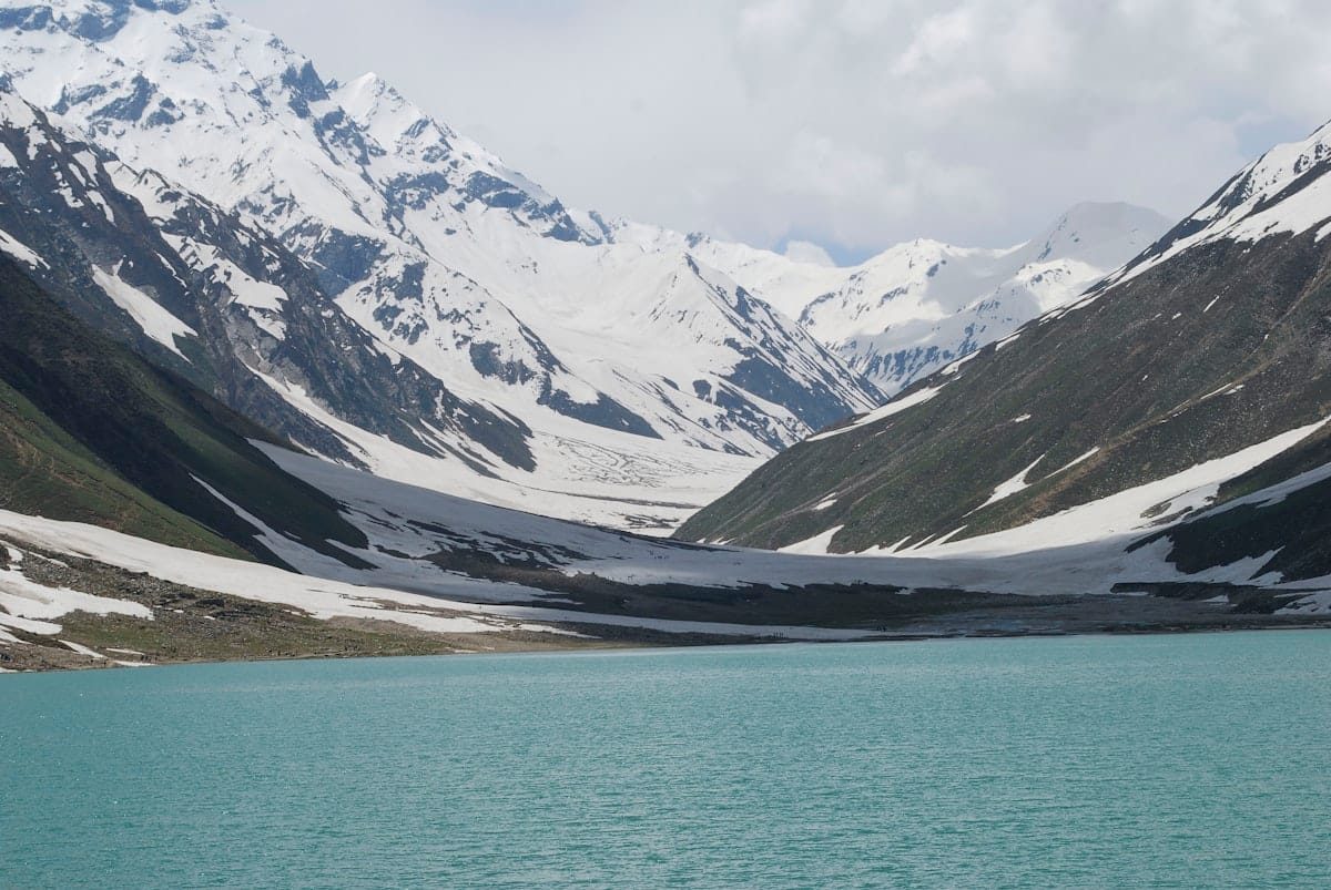Panoramic view of Skardu valley surrounded by Karakoram peaks Pakistan