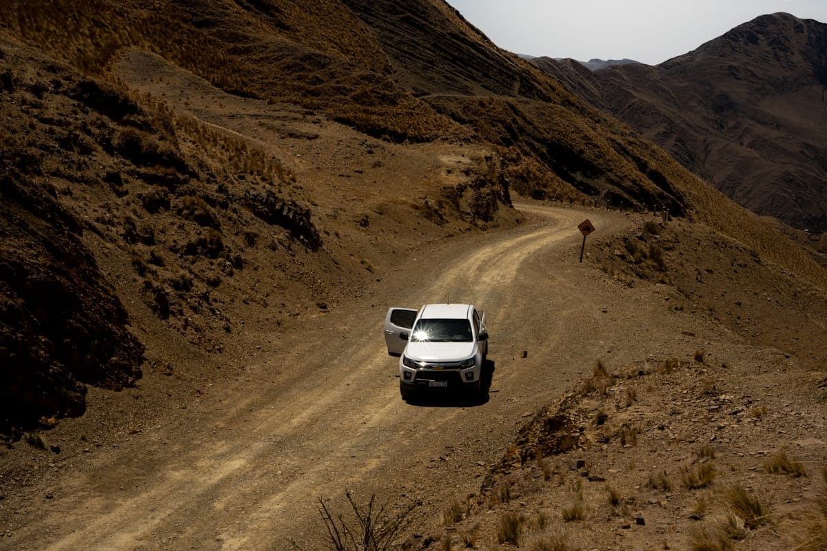 4x4 jeep adventure through mountain landscape in northern Pakistan