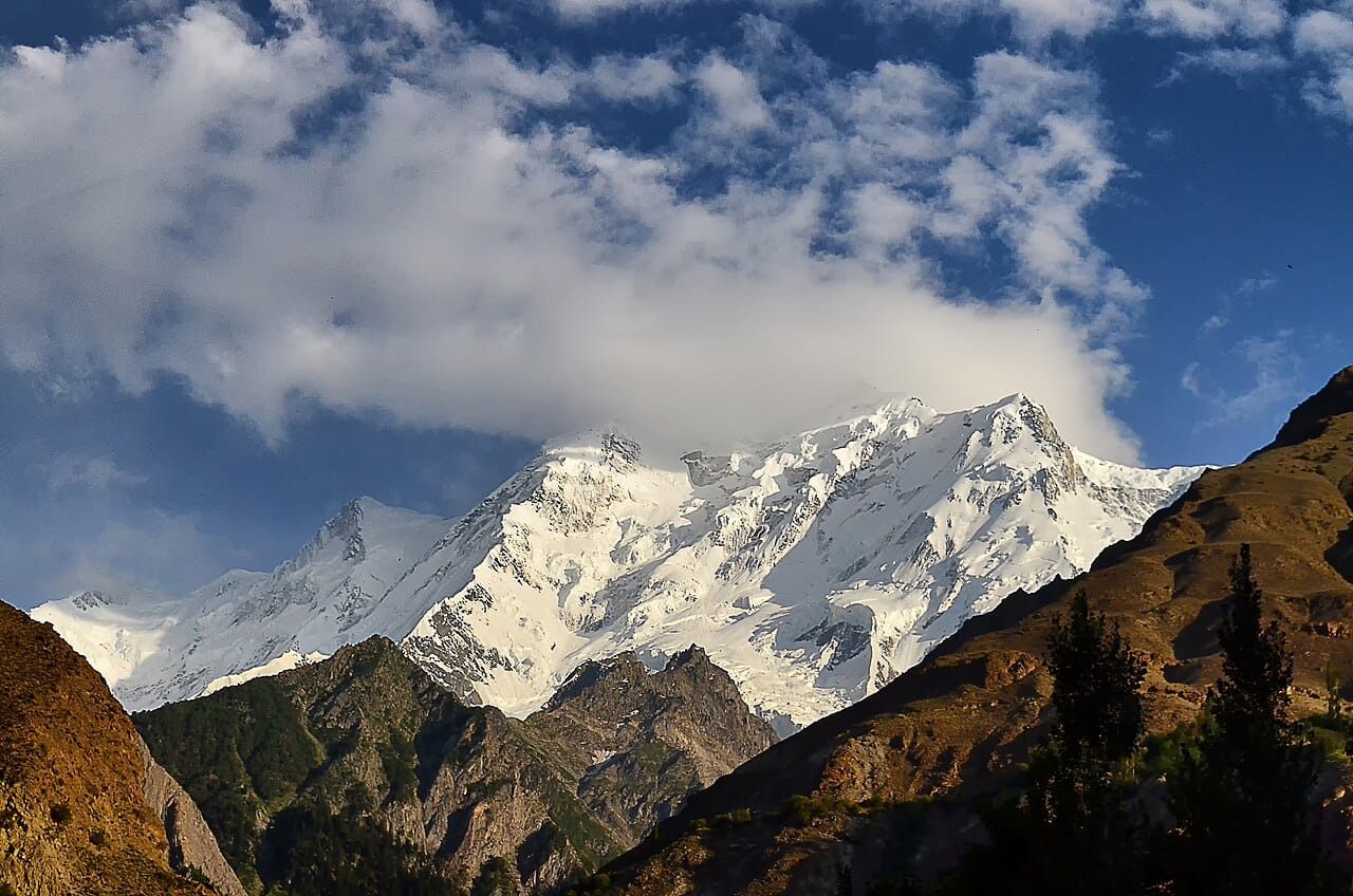 Rakaposhi (7,788 m), the snow wall above Hunza and Nagar, on the Rakaposhi Base Camp trek