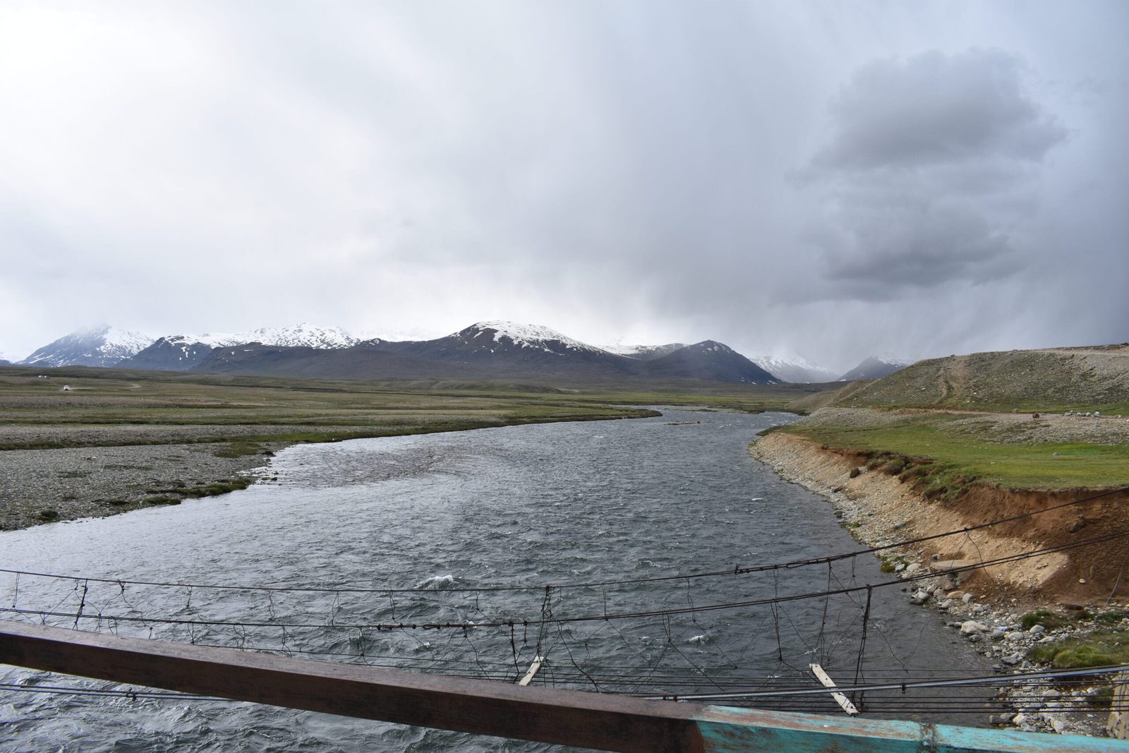 Bara Pani stream running through the green Deosai Plains in summer, the best time to visit Gilgit-Baltistan for the high passes