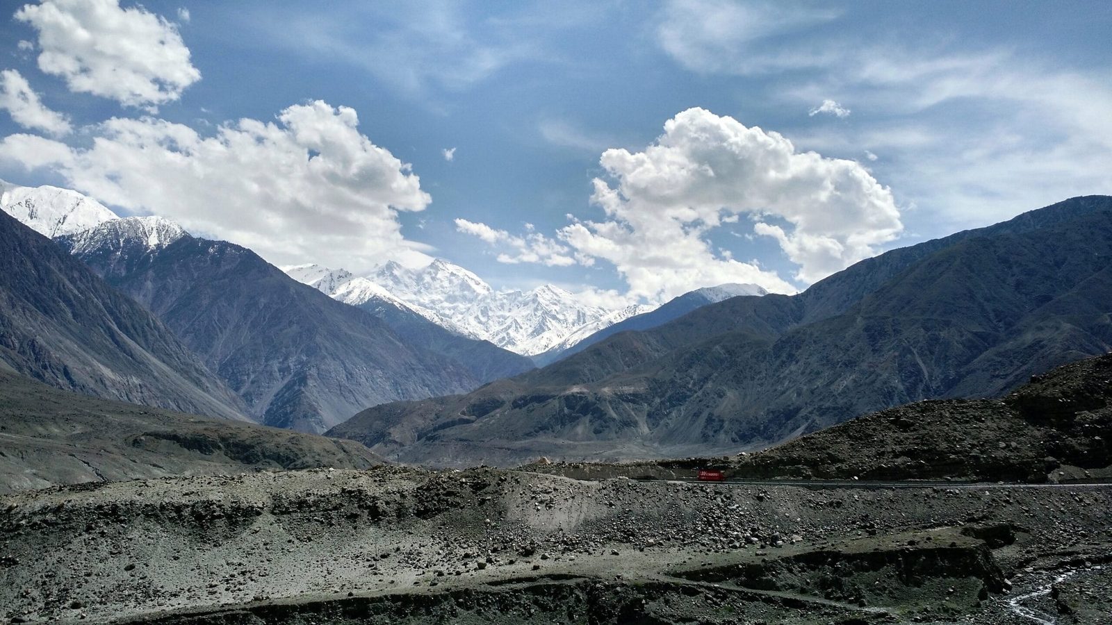 Nanga Parbat massif seen from the Karakoram Highway near Chilas