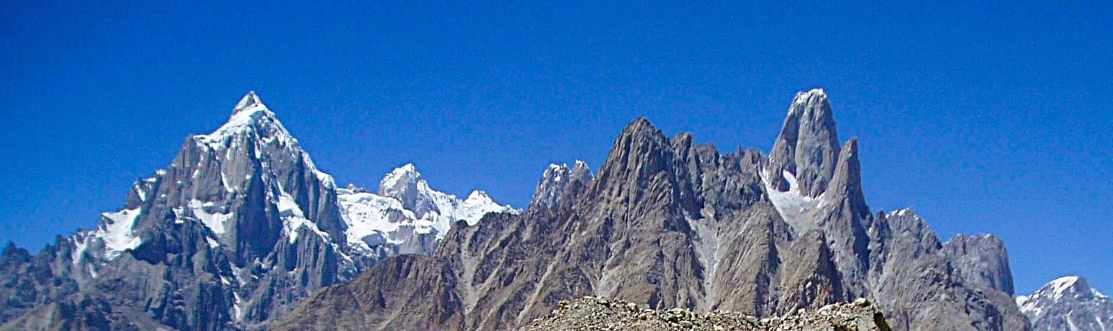 Paiju Peak on the left beside the Uli Biaho tower in the Karakoram