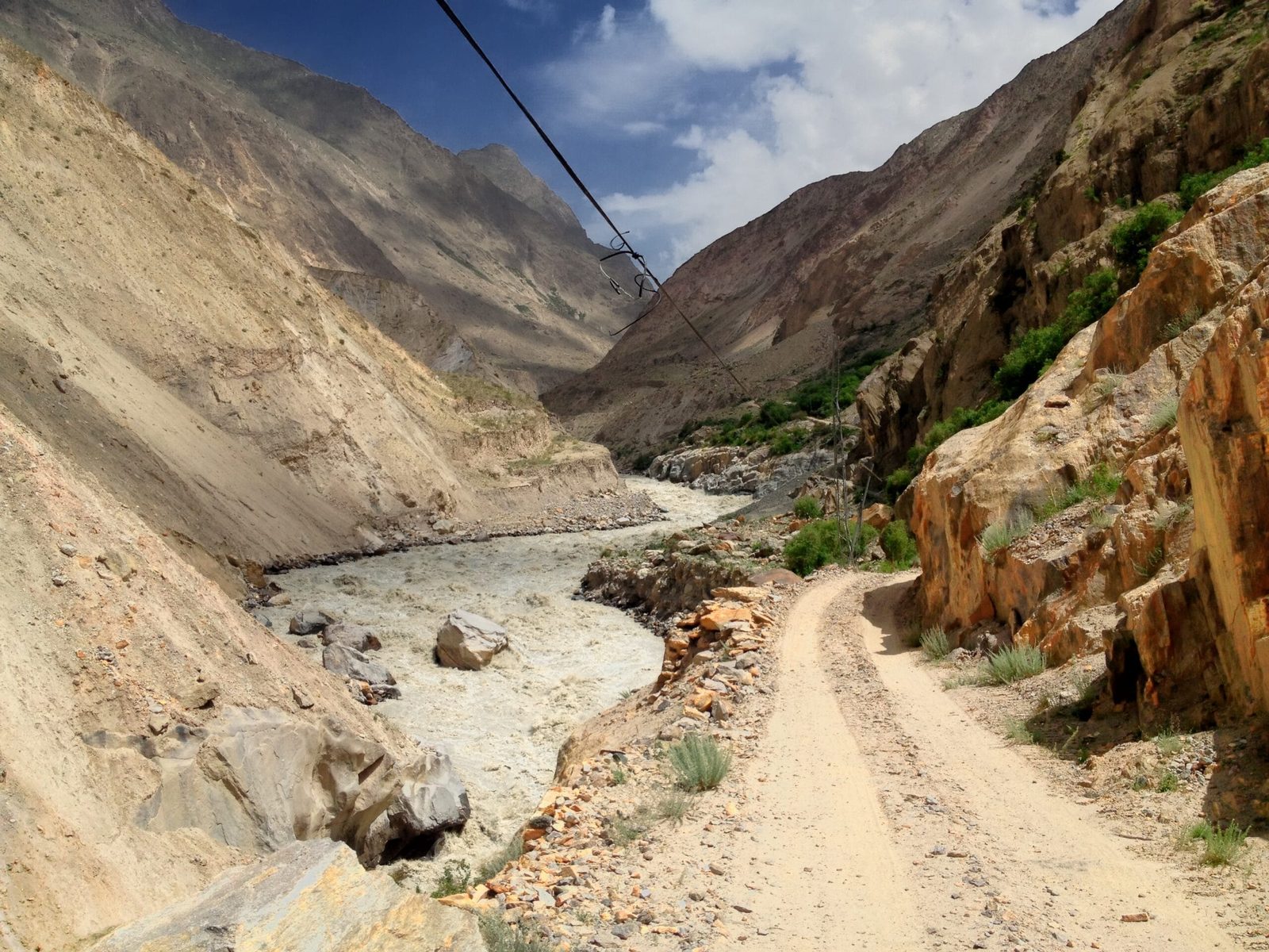 The Braldu river seen from the jeep road between Shigar and Askole in Baltistan